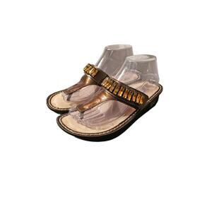 Alegria Carina Bronze Embellished Sandals‎ size 38/ women's size 8